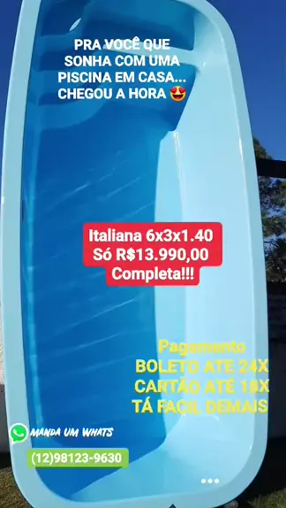 Promoção de Piscinas Italianas completas na Splash Patos