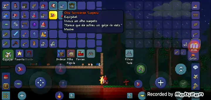 como fazer o olho suspeito terraria