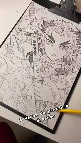 desenho para colorir de demon slayer