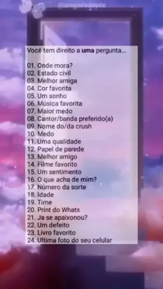 pergunta pra fazer pro crush