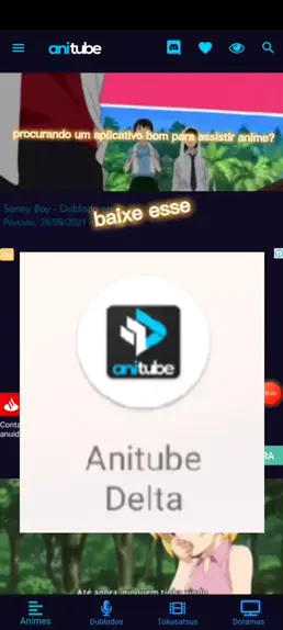 AniTube Delta melhor aplicativo para ver anime dublado em português e