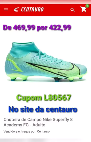 Centauro nike hot sale mercurial