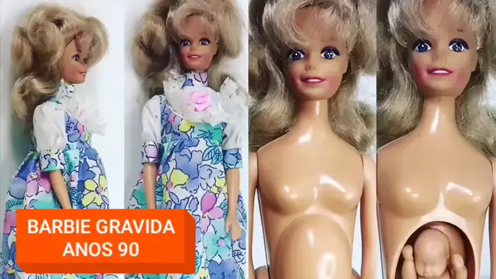 Colecionismo boneca gravida da mimo década de 80. med