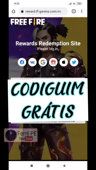 Codiguin Free Fire: como resgatar seus códigos pelo Rewards FF