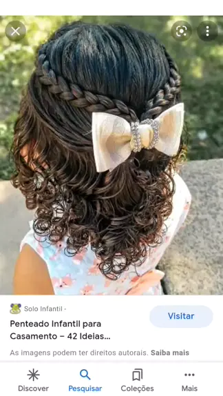 penteado de cabelo infantil para dama de honra