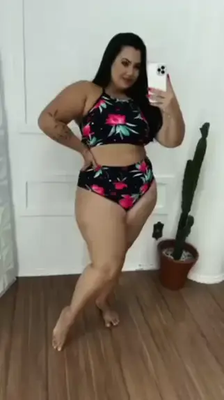 Biquini plus size cintura alta com bojo