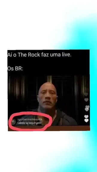 Brasileiro assistindo a live do The Rock é tipo: guithermemesquita. cabelo  ta bagunçado - iFunny Brazil
