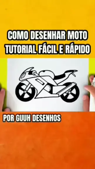 Como desenhar uma moto super rápido e fácil 