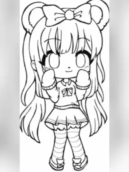 Desenhos para pintar - Desenho de Gacha Life para Colorir 