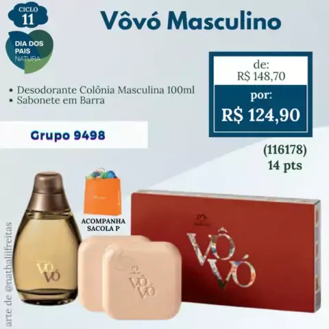 27755 COLONIA FEMININO VOVO, Perfumaria Infantil, Natura