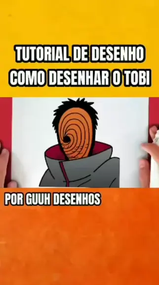 Como desenhar o TOBI DA AKATSUKI (Com MÁSCARA) passo a passo