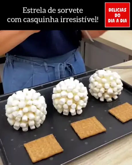 Sorvetinho Marshmallow na Casquinha de Sorvete Recheado com