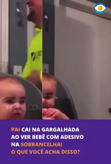 Que fofura! Bebê cai na gargalhada quando leva bronca do pai 