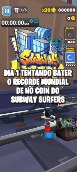 HOJE É O DIA QUE EU VOU BATER MEU RECORDE NO SUBWAY SURFERS! NO