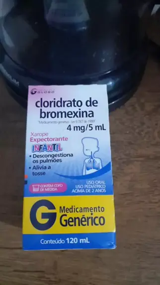 Cloridrato De Bromexina 4mg/5mL Xarope Infantil 120mL Globo