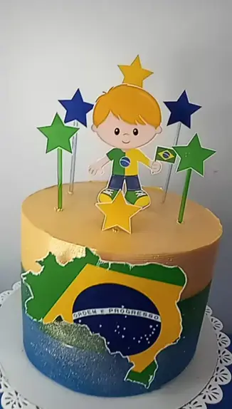 bolo com bandeira do brasil