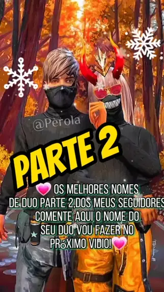 NOMES PARA DUO/CASAL DE FREE FIRE 