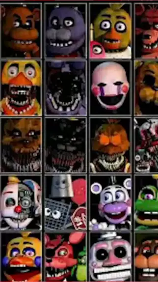 nomes de animatronics do five nights at freddy's