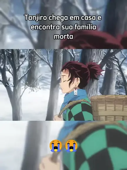 Tanjiro encontra sua familia morta 