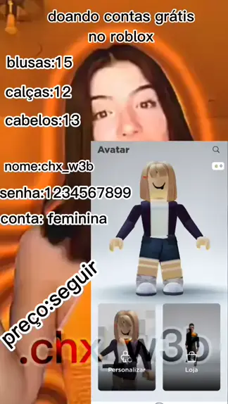 DOANDO CONTA DE ROBLOX COM ROBUX FEMININA (leia a descrição) 