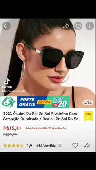 Óculos De Sol Retangular Retrô Preto Proteção UV400 Unissex Blogueira Moda  Vintage Hype Solar