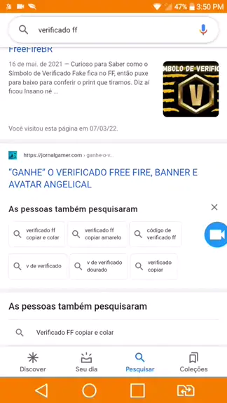 V de verificado no Free Fire (Ⓥ): copiar e colar