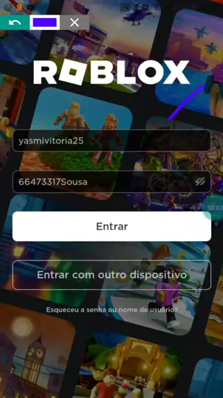 como é que é a senha do roblox