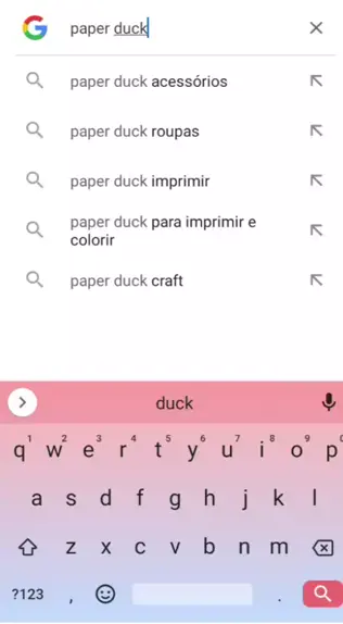 paper duck de pelúcia para imprimir