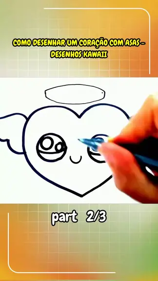 kawaii Como desenhar Coração Kawaii