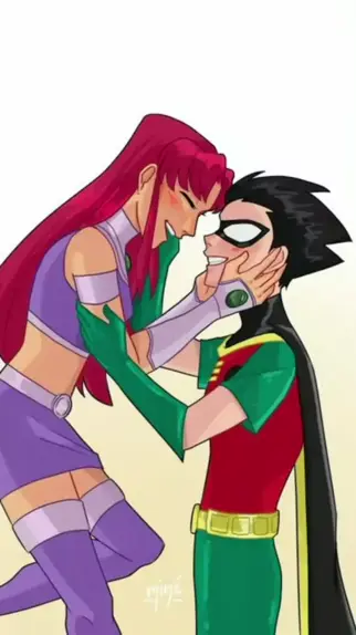 fanfiction starfire et robin kiss