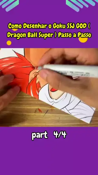 Como Desenhar o Goku SSJ GOD ( Dragon Ball Super ) Passo a Passo 