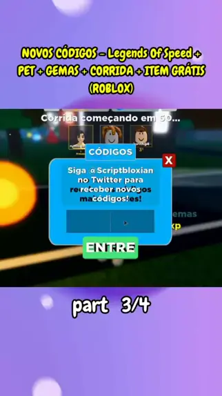 Todos os codigos do Legends Of Speed!(roblox) 