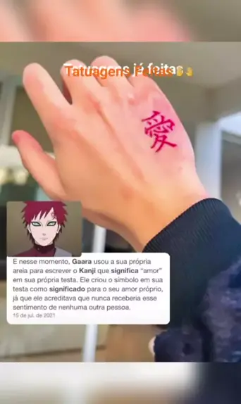 tatuagem kanji gaara