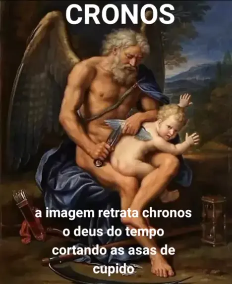 O Tempo Cortando as Asas do Cupido (1694) de Pierre Mignard