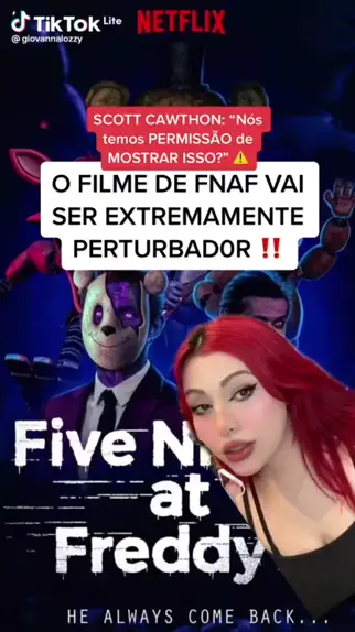 que dia vai lançar o filme fnaf na netflix