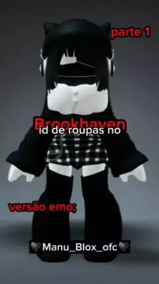 id de roupas no brookhaven versão emo