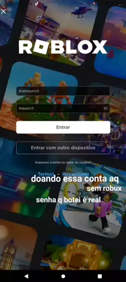 doando contas no roblox pv｜Pesquisa do TikTok