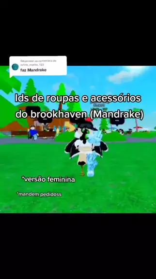 Códigos Id para skins feminina mandrake no Brookhaven  @MillenaGamer(O150000152579500) #Incrívellíder #sejagamer #roblox #paravoce  #gamerxgamer