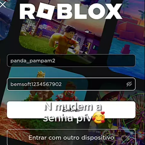 como é que é a senha do roblox