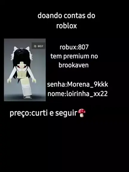 Doando Conta Roblox 2018 