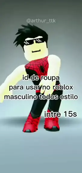 id de roupas no roblox masculino