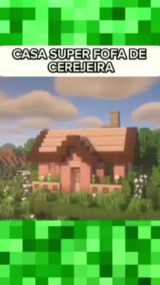 Minecraft Construções: Ideia de casa no bioma de cerejeira