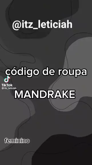 codigo de roupa mandrake feminino