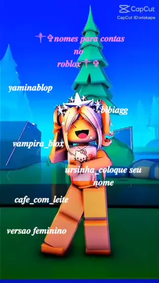 Nomes masculinos e femininos para Roblox!