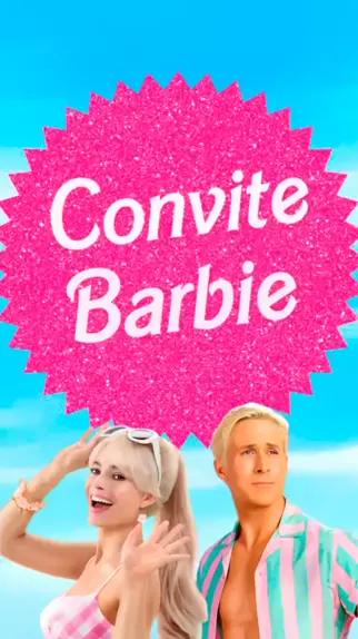 Convite Barbie Filme para editar