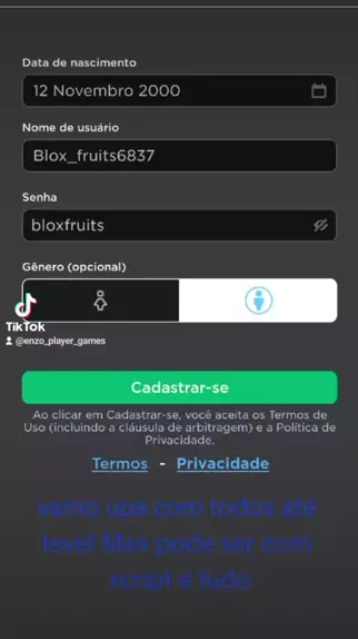 contas de blox fruits grátis nome e senha