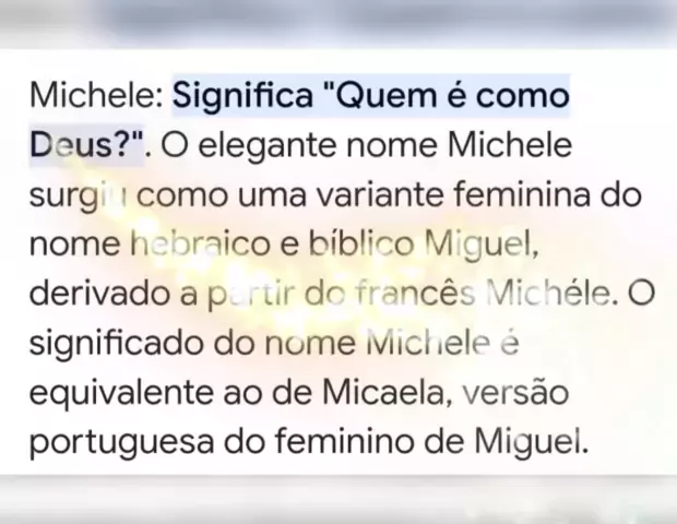 o que significa o nome michele Discover