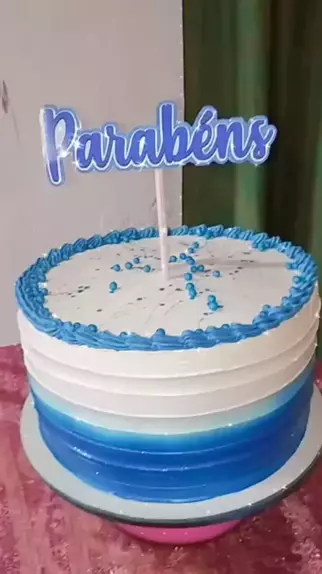 🎂 Decoração de Bolo com Degradê Azul Lindo e Muito Fácil 💙 