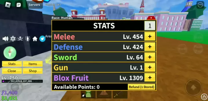 codes to refund stats in blox fruits