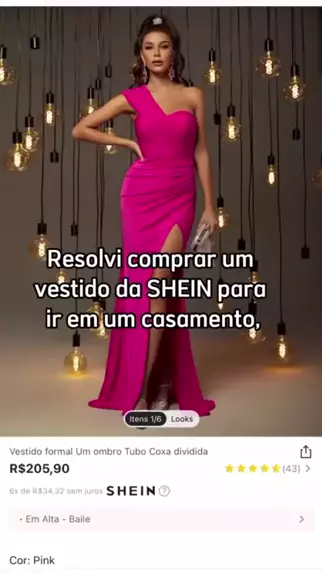 vestido ombro só shein